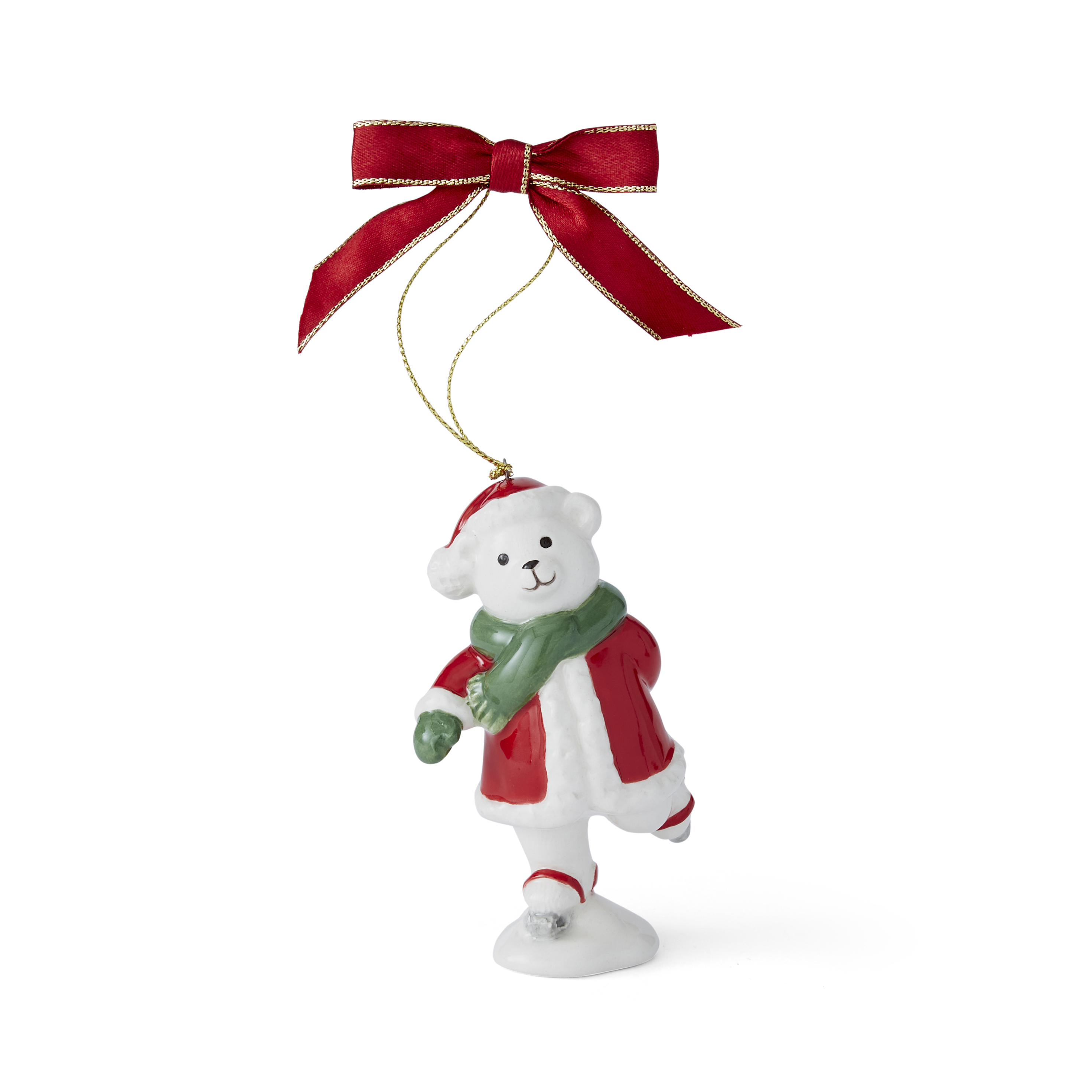 Christmas Tree Skating Teddy Ornament image number null